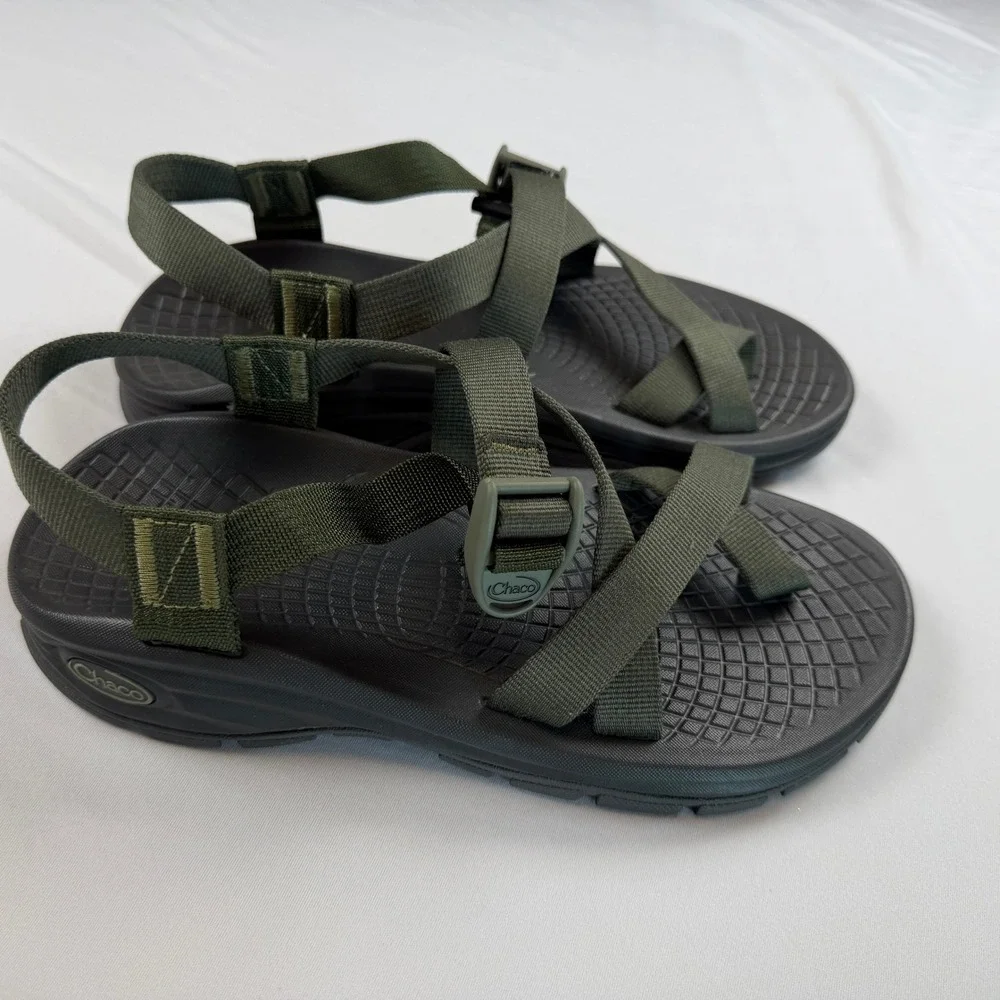 Chaco Z Cloud 2 Mens 8 Olive Green Hiking Sandals Toe Loop 106585